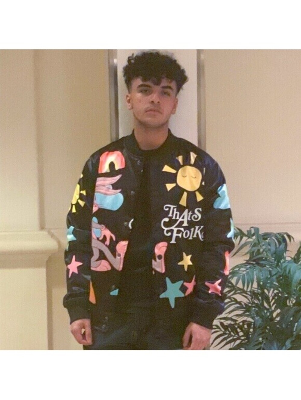 Men's Black That’s All Folks Lightweight Satin Jacket